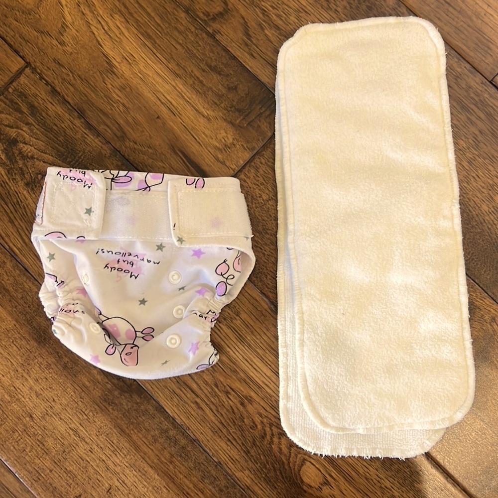Newborn Cloth diaper with two inserts